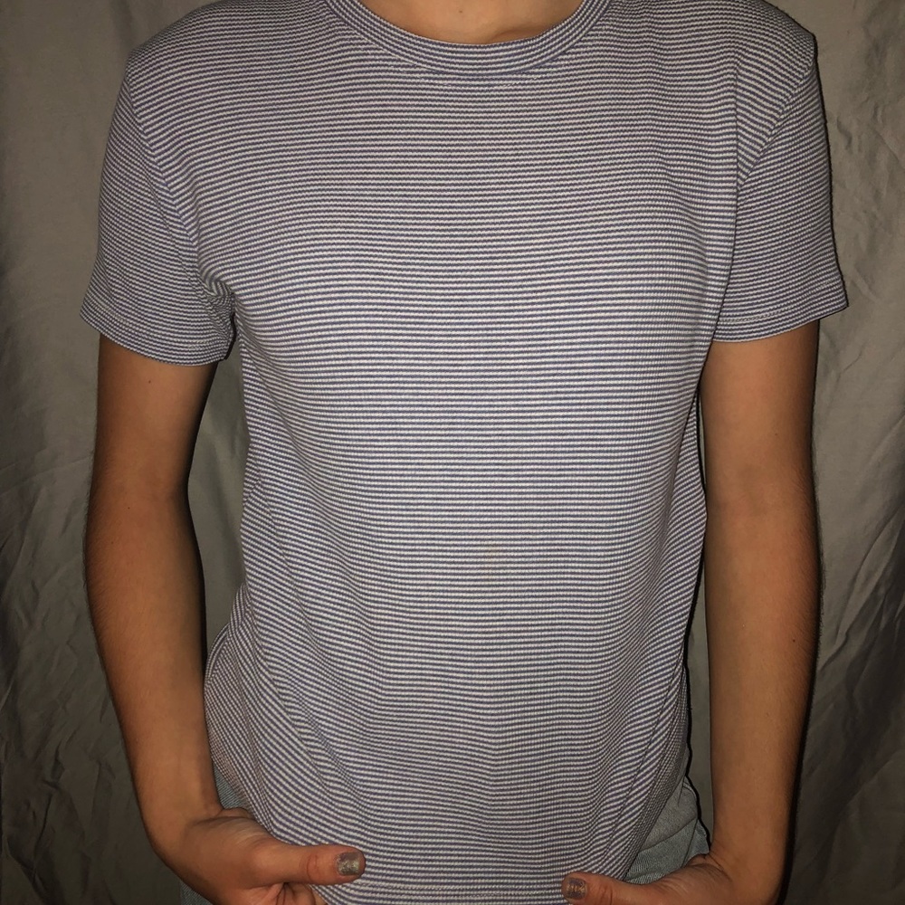 Brandy Melville | Blue-Striped T-Shirt
